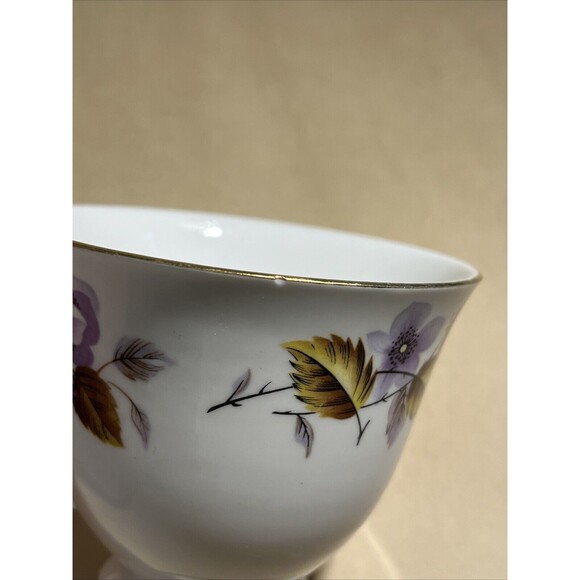 Vintage Queen Anne Bone‎ China Teacup and Saucer Set Autumn Leaves #8344 England - Picture 7 of 10